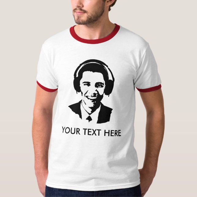 Barack Obama Kopfhörer T - Shirt (Vorderseite)