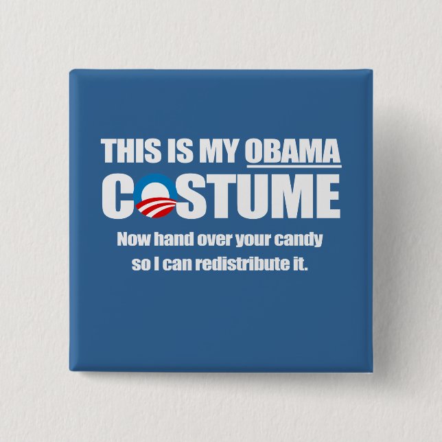 Barack Obama-Kostüm Button (Vorderseite)
