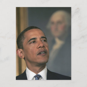 Barack Obama kündigt seine Absicht an, ihn zu nomi Postkarte