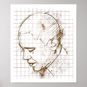 Barack Obama Linie Zeichnen Poster