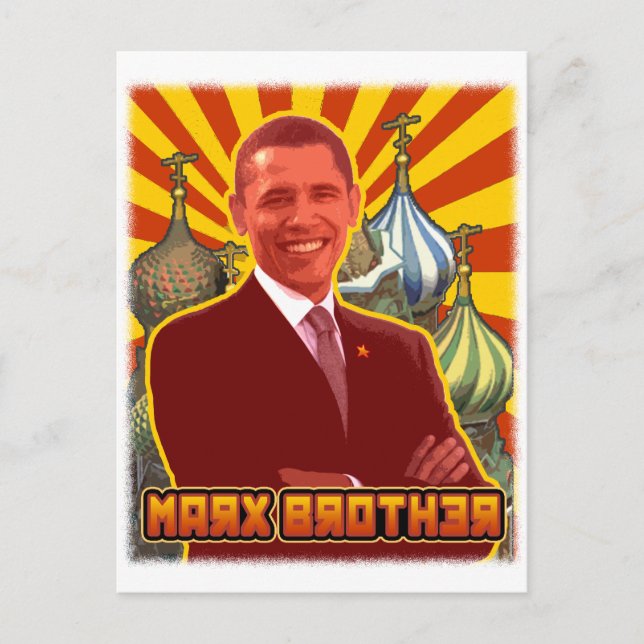 Barack Obama: Marx Brother Postkarte (Vorderseite)
