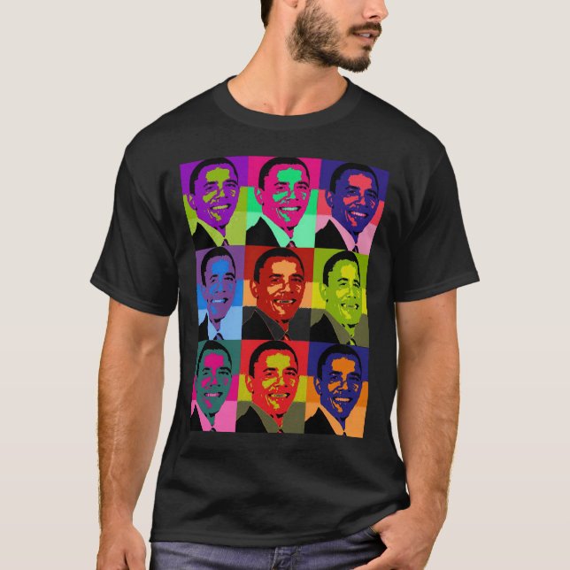 Barack Obama mehrfarbig T-Shirt (Vorderseite)