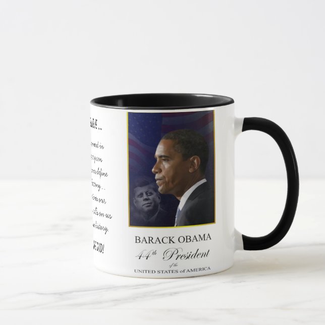 Barack Obama mit Jack Kennedy - Wecker-Tasse Tasse (Rechts)
