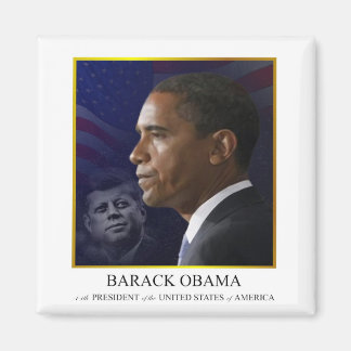 Barack Obama mit JFK - Magnet