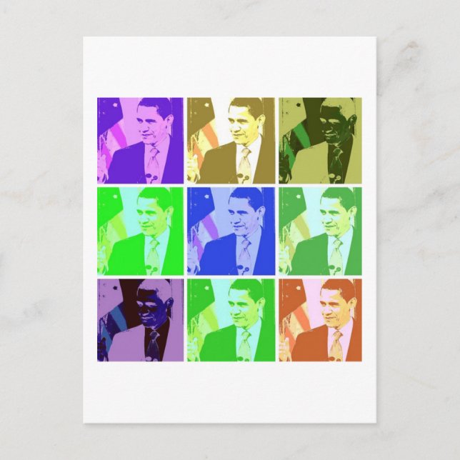 Barack Obama Pop Art Postkarte (Vorderseite)