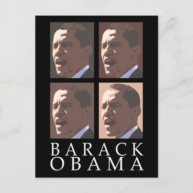 Barack Obama Portrait Postcard Postkarte (Vorderseite)