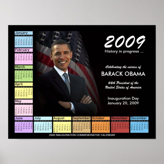 Barack Obama Poster mit Kalender 2009 (Vorne)