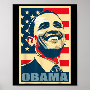 Barack Obama Präsident 44 US-Flag Happy Demo Poster
