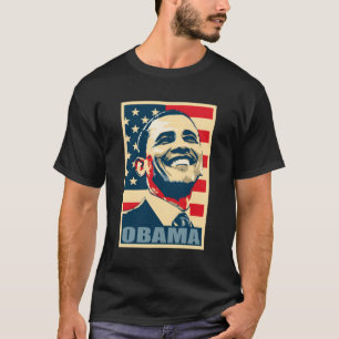 Barack Obama Präsident 44 US-Flag Happy Demo T-Shirt