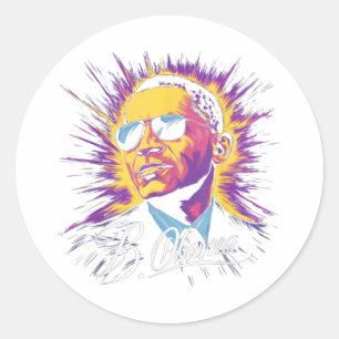 Barack Obama Präsident Portrait Patriotic Runder Aufkleber