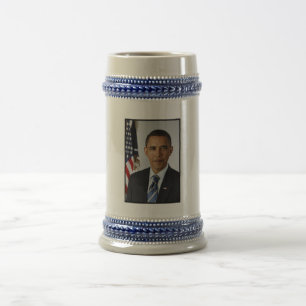 Barack Obama Präsident Porträt Bierkrug Bierglas