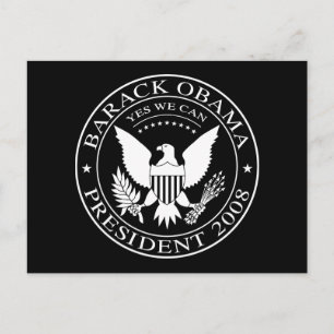 Barack Obama Präsident Siegel 2008 Postcard Postkarte