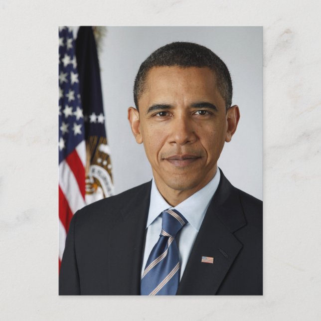 Barack Obama Präsidentenportrait Postkarte (Vorderseite)