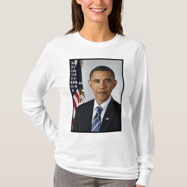 Barack Obama Präsidentenportrait T-Shirt (Vorderseite)