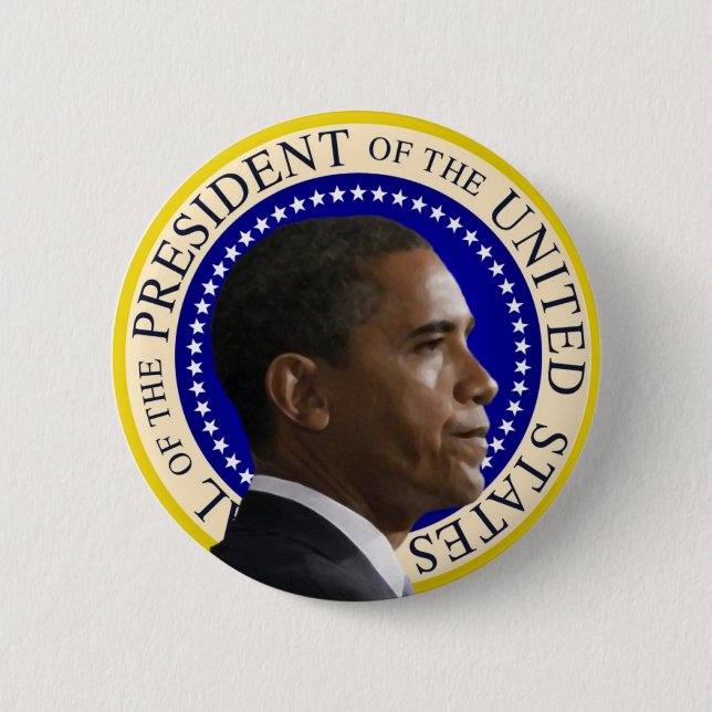Barack Obama - Präsidentenprofil-Knopf Button (Vorderseite)