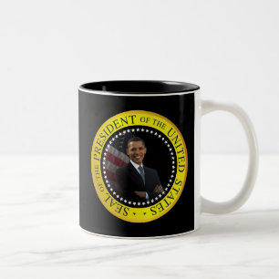 Barack Obama - PräsidentenSiegel-Tasse Zweifarbige Tasse