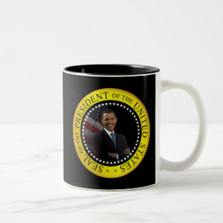 Barack Obama - PräsidentenSiegel-Tasse Zweifarbige Tasse