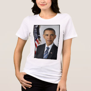 Barack Obama Präsidentschaftsporträt Tri-Blend Shirt