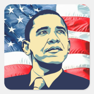 Barack Obama Quadratischer Aufkleber
