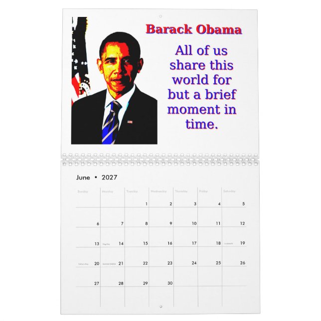 Barack Obama Quotes-Kalender Kalender (Jun 2027)