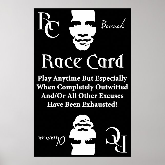 Barack Obama Race Card Poster (Vorne)