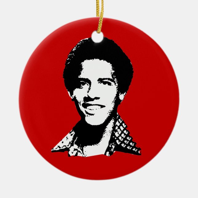 Barack Obama Retro Keramikornament (Vorne)