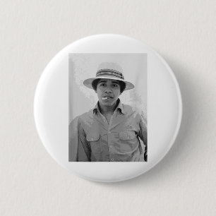 Barack Obama Retro Vintager junger Obama raucht in Button