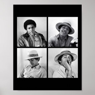 Barack Obama Retro Vintager junger Obama raucht in Poster