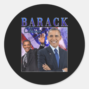 Barack Obama Retro Vintager Stil Runder Aufkleber