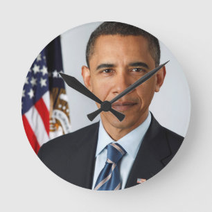 Barack Obama Runde Wanduhr