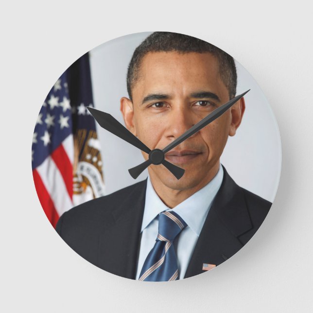 Barack Obama Runde Wanduhr (Vorderseite)