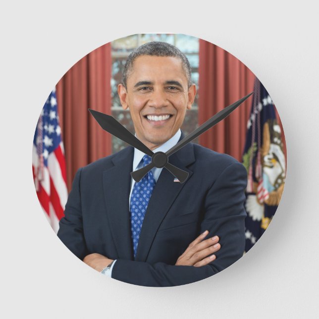 Barack Obama Runde Wanduhr (Vorderseite)
