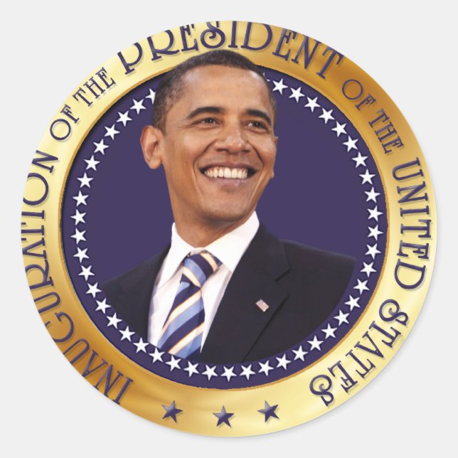 Barack Obama Runder Aufkleber (Vorderseite)