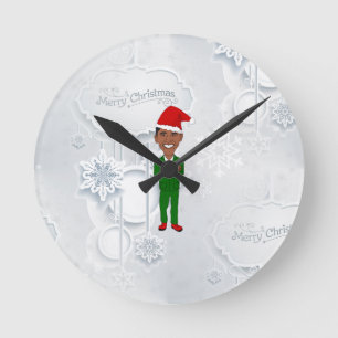 Barack Obama Santa Runde Wanduhr