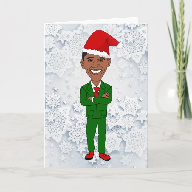 Barack Obama Santas Feiertagskarte (Vorderseite)