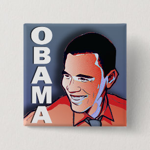 Barack Obama Silber Button