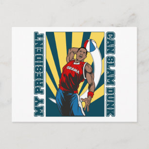 Barack Obama Slam Dunk Postkarte