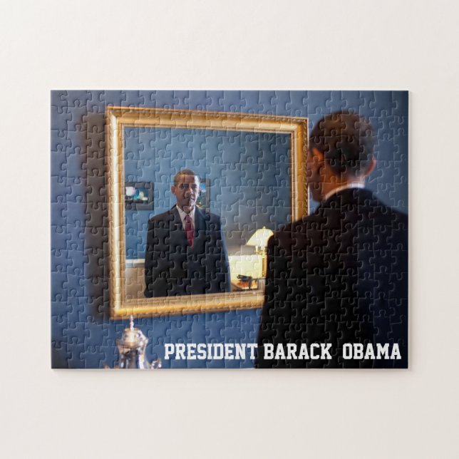 Barack Obama Spiegel-Reflexion Puzzle (Horizontal)