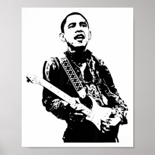 Barack Obama spielt Gitarre 44. Präsident Patriot Poster