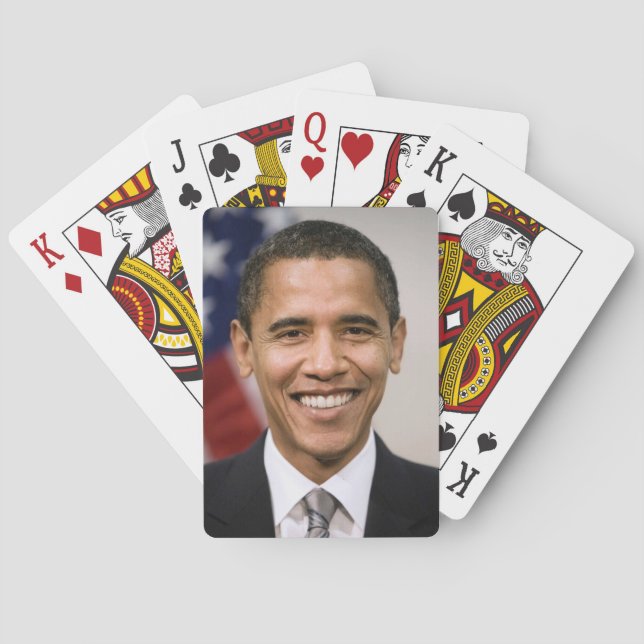 Barack Obama spielt Karten Spielkarten (Rückseite)