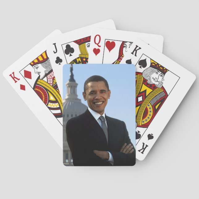 Barack Obama spielt Karten Spielkarten (Rückseite)