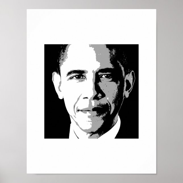 BARACK OBAMA SQUARE PORTRAIT -.png Poster (Vorne)