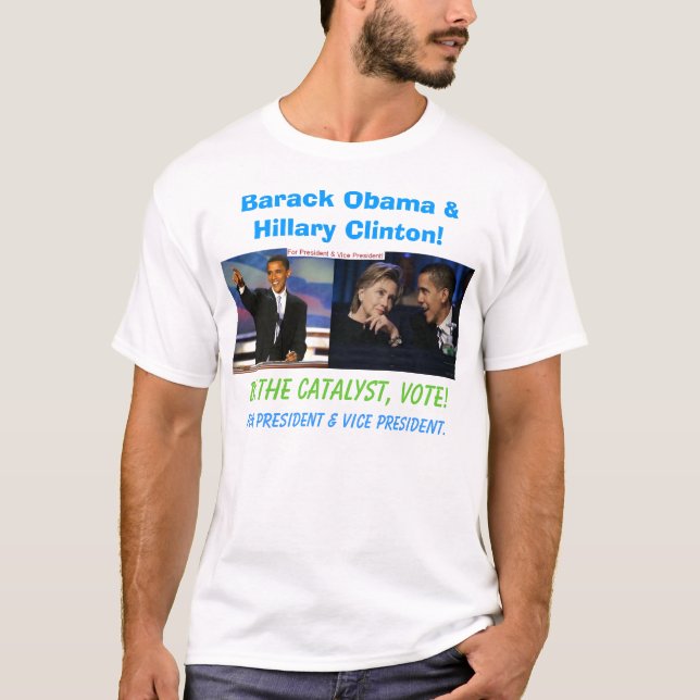 Barack Obama und Hillary Clinton T-Shirt (Vorderseite)