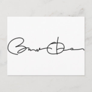 Barack Obama Unterschrift Postkarte