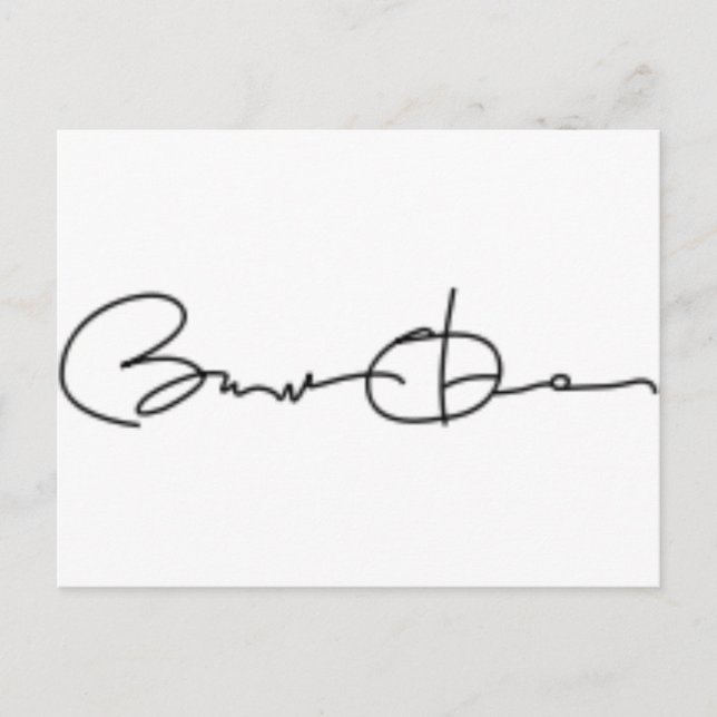 Barack Obama Unterschrift Postkarte (Vorderseite)