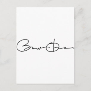 Barack Obama Unterschrift Postkarte