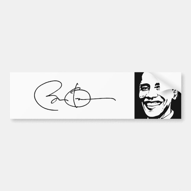BARACK OBAMA UNTERZEICHNETE AUTOGRAPH.png Autoaufkleber (Vorne)