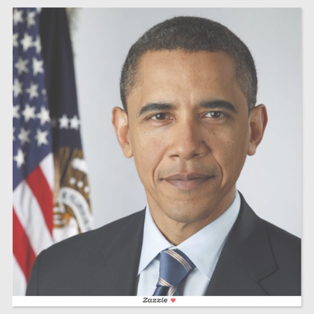 Barack Obama US-Präsident Weißes Haus Portrait Aufkleber (Blatt)