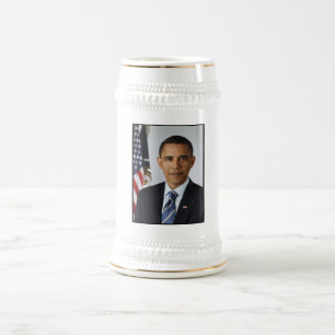 Barack Obama US-Präsident Weißes Haus Portrait Bierglas
