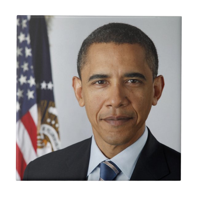 Barack Obama US-Präsident Weißes Haus Portrait Fliese (Vorderseite)